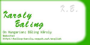 karoly baling business card